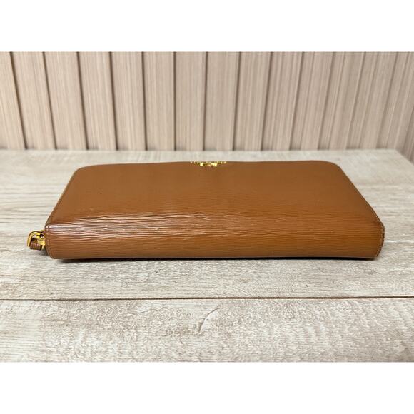 PRADA Saffiano Leather Zip Around Long Wallet in Brown - Picture 12 of 16